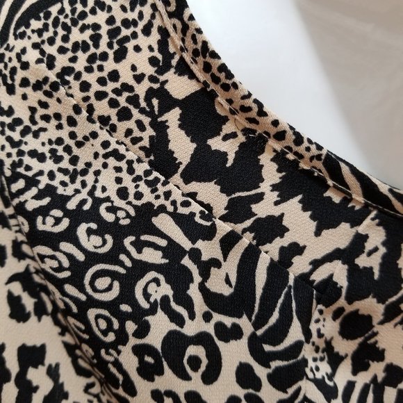 Silence + Noise top Small leopard cheetah animal print exposed zipper back crop - Picture 8 of 12